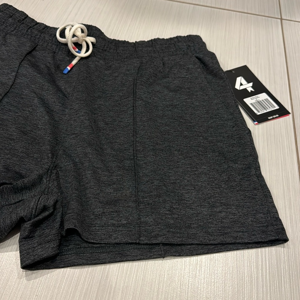 Fourlaps NWT Stratus Short Black Heather with drawstring, very soft. Dark Grey. - Picture 5 of 11
